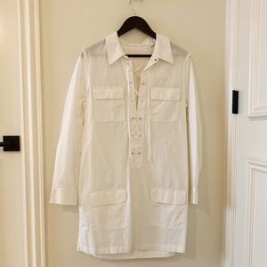 EQUIPMENT white lace-up dress